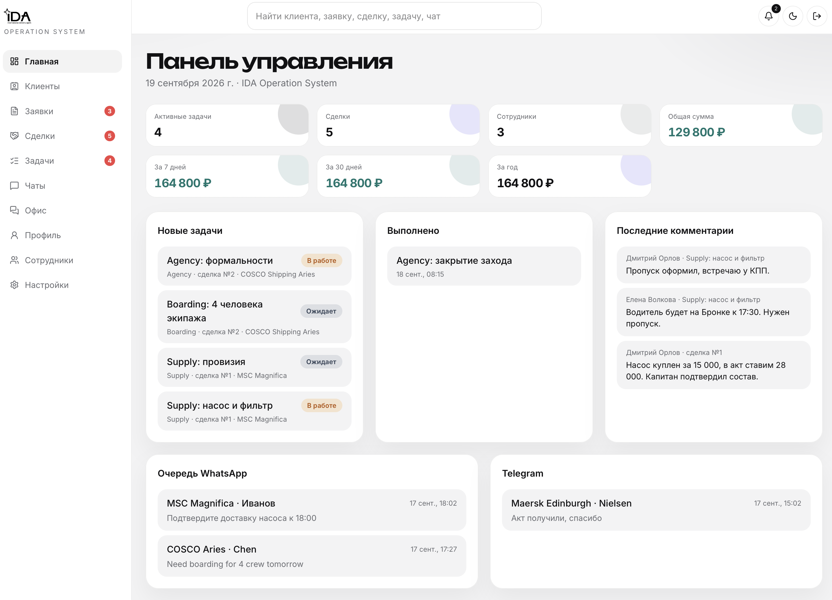 CRM система для компании, которая занимается ремонтом кораблей