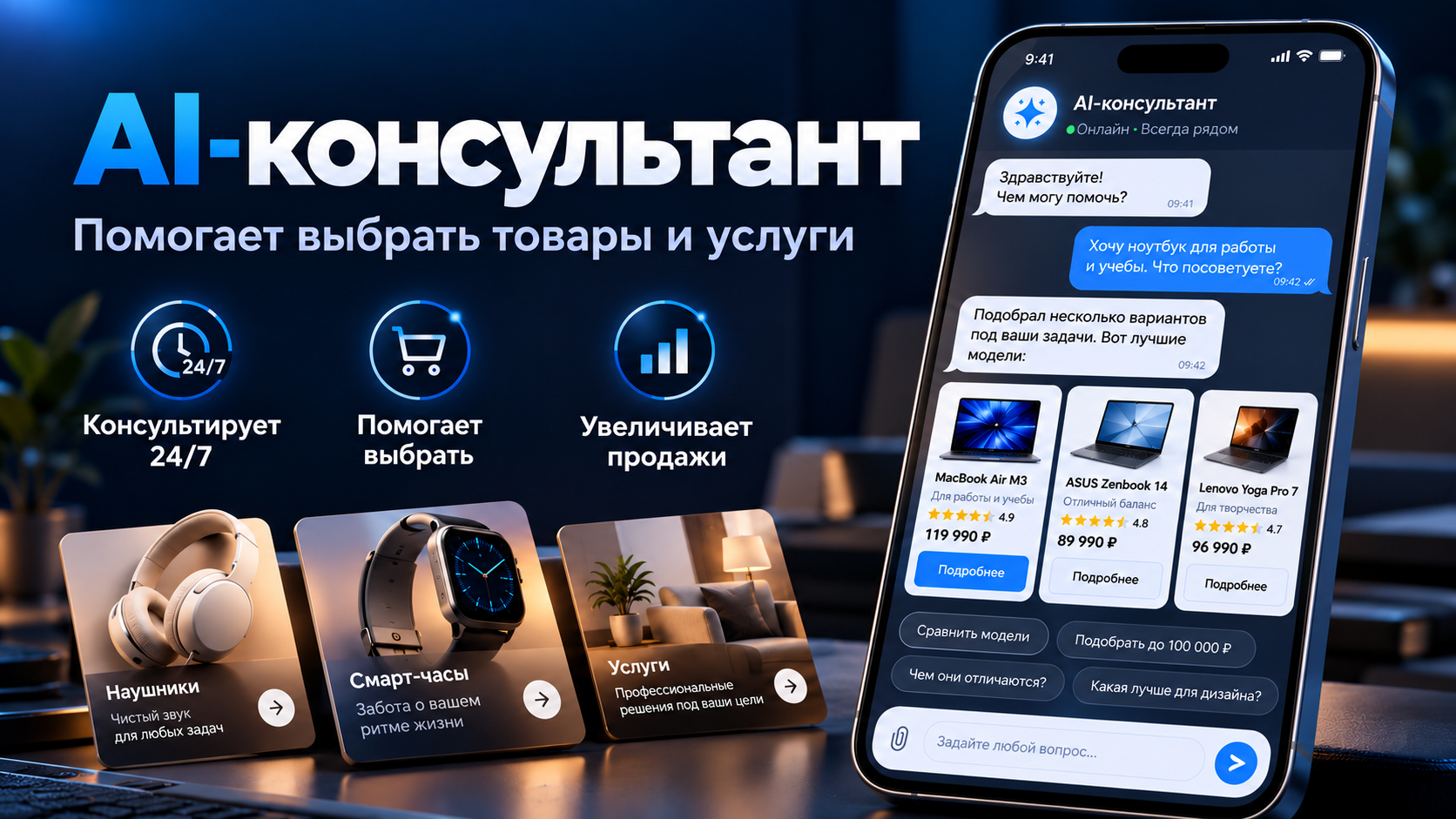 Создам AI-консультанта по товарам и услугам