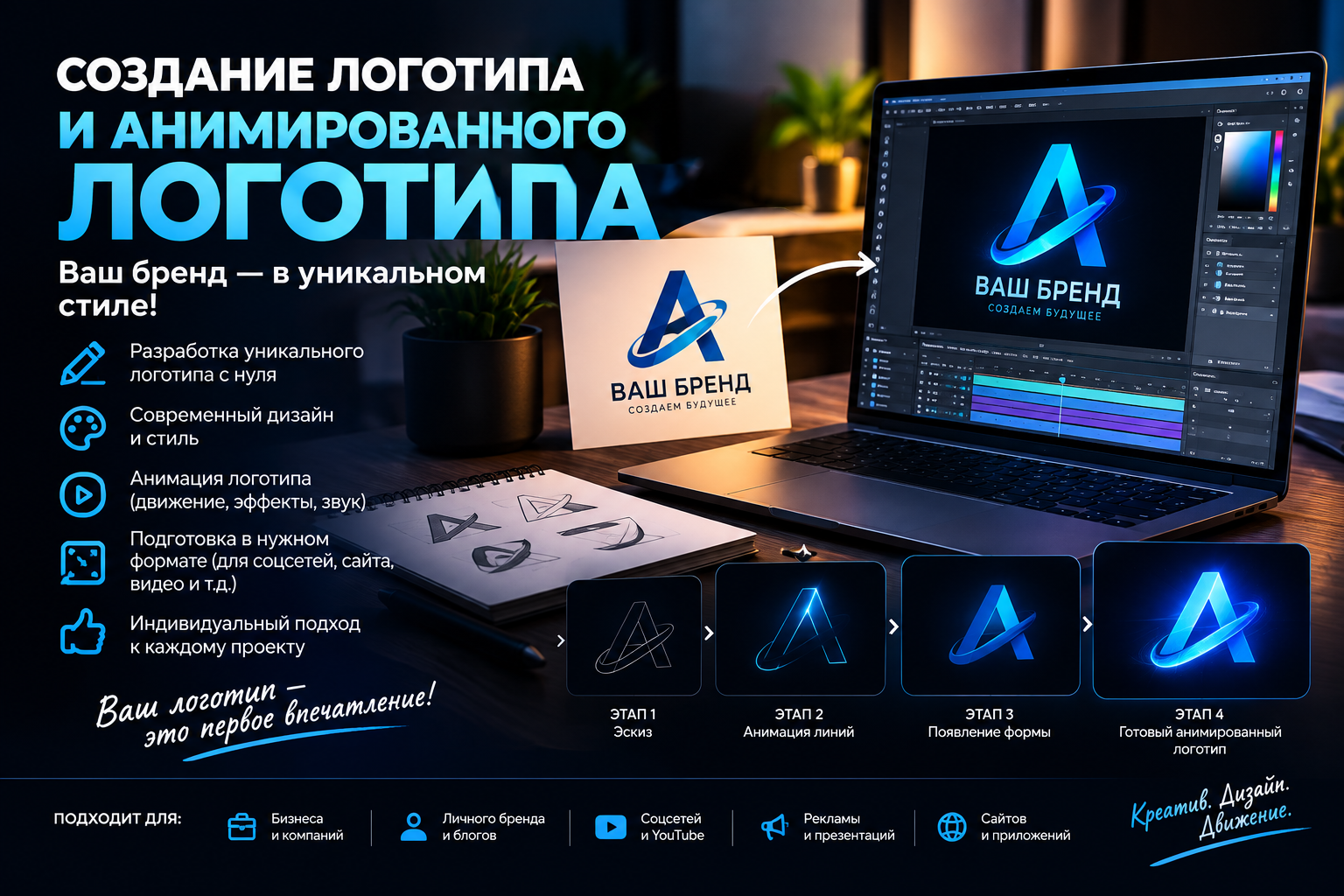 СОЗДАНИЕ ЛОГОТИПА И АНИМИРОВАННОГО ЛОГОТИПА