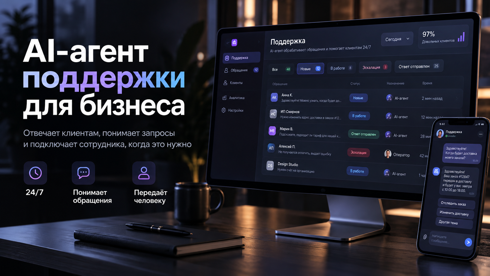 Создам AI-агента поддержки клиентов для бизнеса
