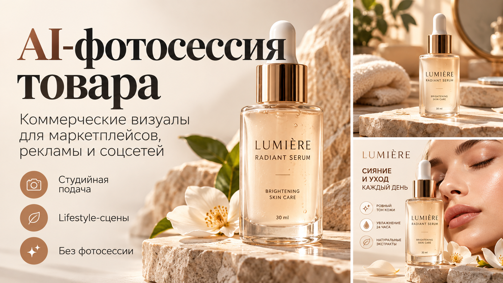 Создам AI-фотосессию товара для маркетплейса