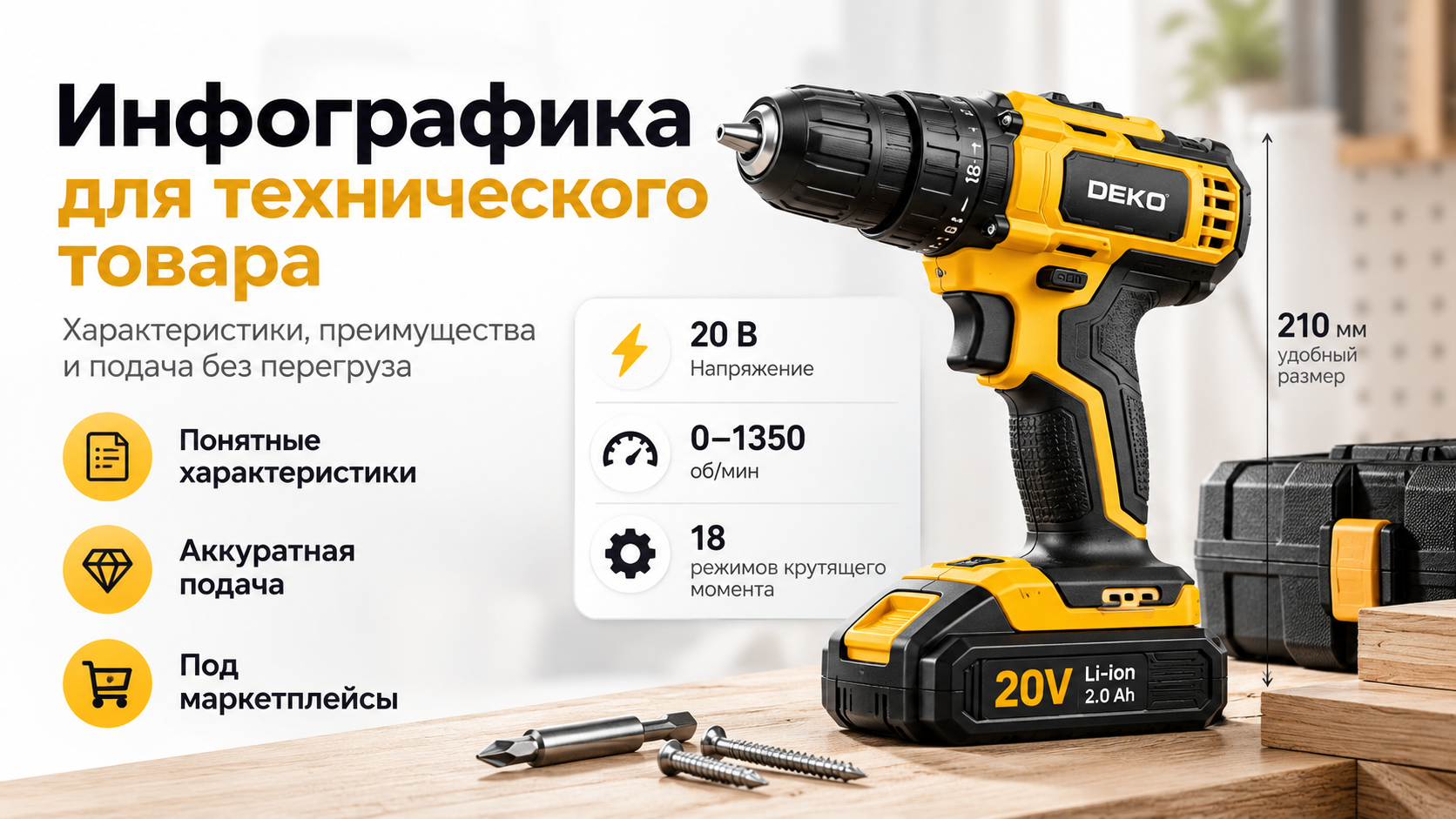 Сделаю инфографику для технического товара