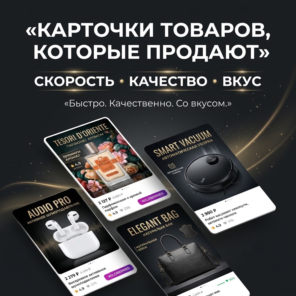 создание карточек для маркетплейсов(wb,ozon), инфографика