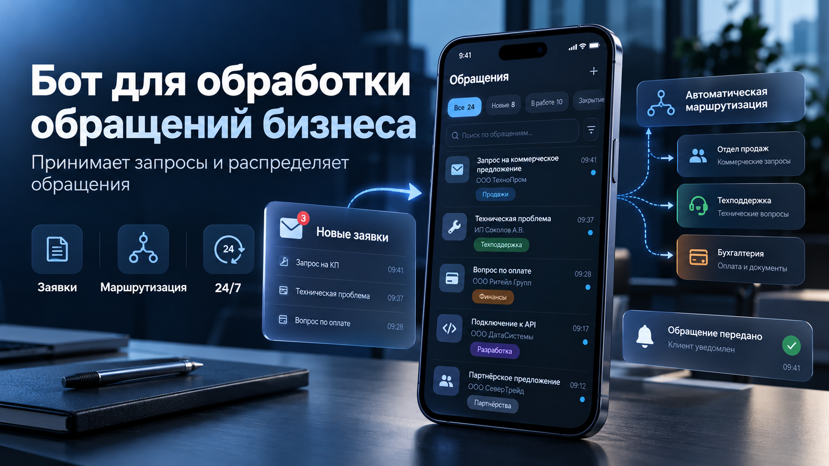 Создам бота для обработки обращений бизнеса